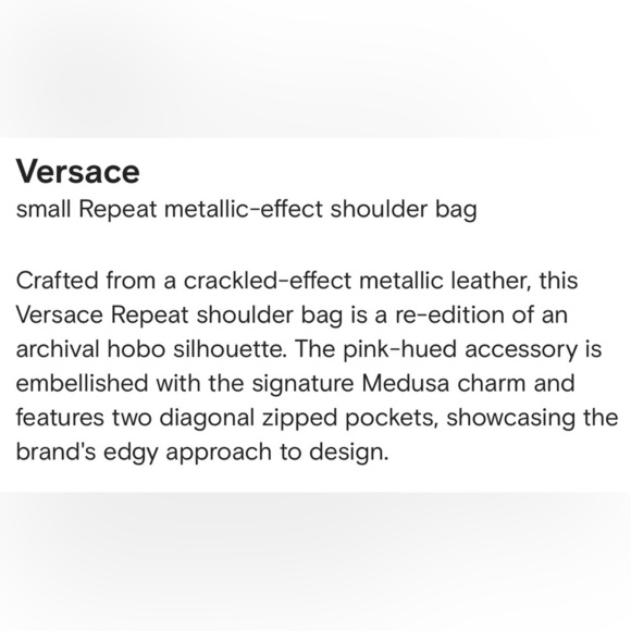 Versace Small Repeat Metallic-Effect Shoulder Bag - Picture 8 of 9